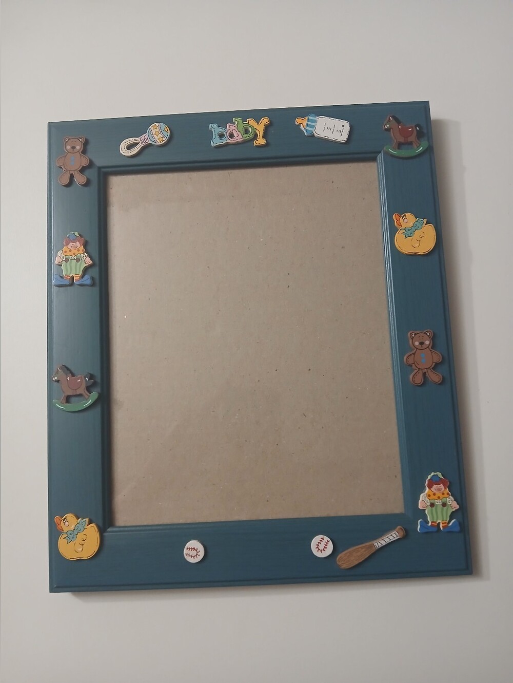 Vtg Wooden Baby Picture Frame